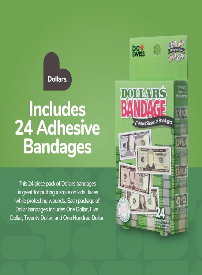 BioSwiss Bandages, Money Shaped Self Adhesive Bandage Set, Latex Free, Sterile Wound Care, 24 Count - Image 2